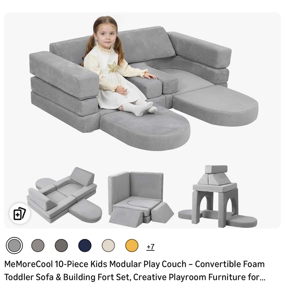 Gray modular kids couch